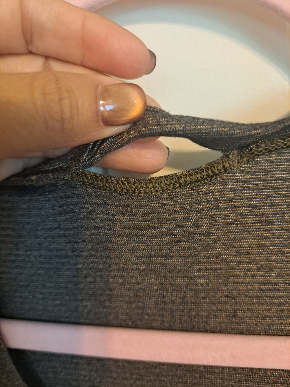 Lululemon What The Sport Tee V-Neck - Heathered Black / Gold Sparkle - Picture 11 of 15